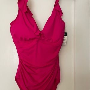 Lauren Ralph Lauren Orchid Twist-Front One-Piece - Women